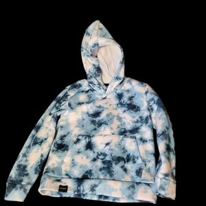 'DKNY' White/Black/Blue 'Hoodie' With 'DKNY' on Sleeve.